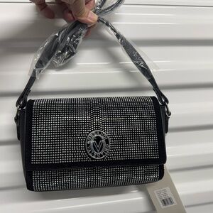Valentino Orlandi Black and Silver Shoulder Bag
